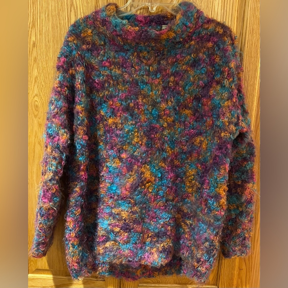 Vintage 1990s Compagnie Internationale Express Handknitted Curly Mohair Sweater